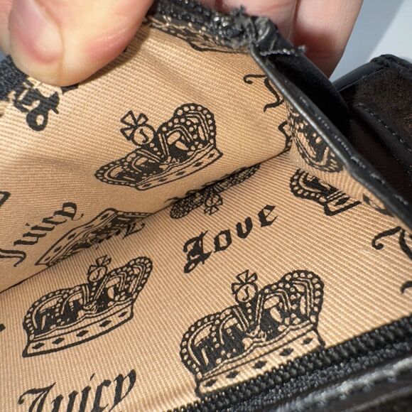 RARE NEW Y2K Original Juicy Couture Black Velour Scottie Dog Long Wallet 8" NWOT - Picture 5 of 12